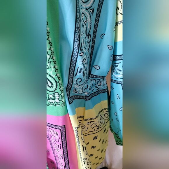 NWOT! Paisley Bandana Long Sleeve Shirt Dress. Size 0X - Picture 6 of 11